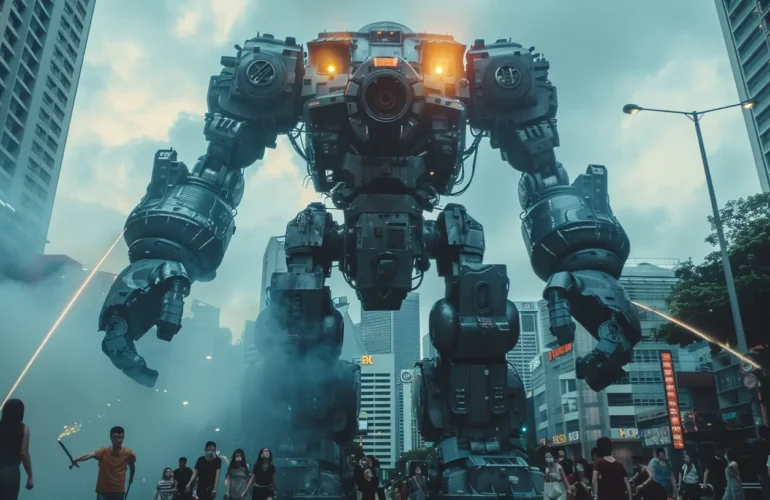 Robot attacking Singapore