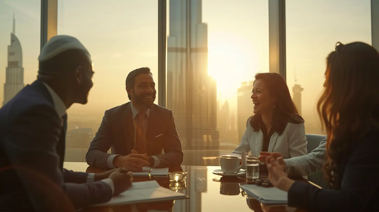 People from different cultures in a business meeting